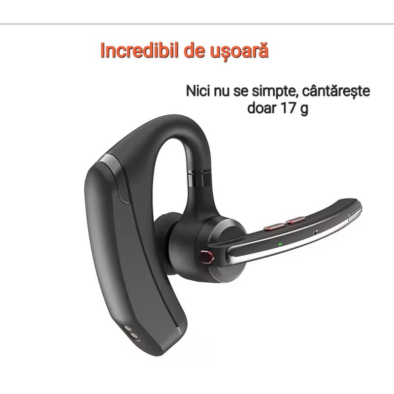 TV, Audio-Video si Foto - Portabile audio - Casti audio - Casca Bluetooth CerCip G10, Anulare zgomot, Autonomie 27 ore, Carcasa de incarcare, Suport cu intindere,  Multipoint - Infinity.ro