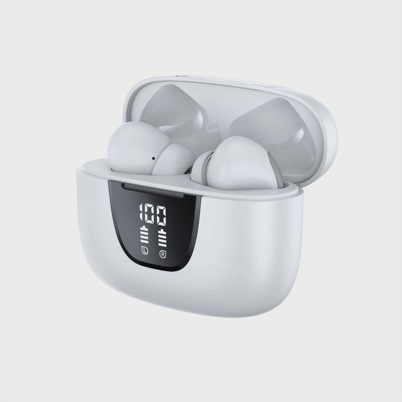 TV, Audio-Video si Foto - Portabile audio - Casti audio - Casti Wireless TWS CerCip S42 cu izolare a zgomotului ENC+ANC, Autonomie 40 ore, Control prin Touch, Universale, Alb - Infinity.ro