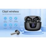TV, Audio-Video si Foto - Portabile audio - Casti audio - Casti Wireless TWS CerCip S42 cu izolare a zgomotului ENC+ANC, Autonomie 40 ore, Control prin Touch, Universale, Alb - Infinity.ro