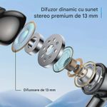 TV, Audio-Video si Foto - Portabile audio - Casti audio - Casti Wireless TWS CerCip S42 cu izolare a zgomotului ENC+ANC, Autonomie 40 ore, Control prin Touch, Universale, Alb - Infinity.ro