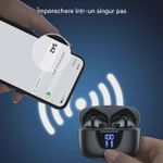 TV, Audio-Video si Foto - Portabile audio - Casti audio - Casti Wireless TWS CerCip S42 cu izolare a zgomotului ENC+ANC, Autonomie 40 ore, Control prin Touch, Universale, Alb - Infinity.ro