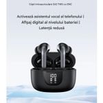 TV, Audio-Video si Foto - Portabile audio - Casti audio - Casti Wireless TWS CerCip S42 cu izolare a zgomotului ENC+ANC, Autonomie 40 ore, Control prin Touch, Universale, Alb - Infinity.ro
