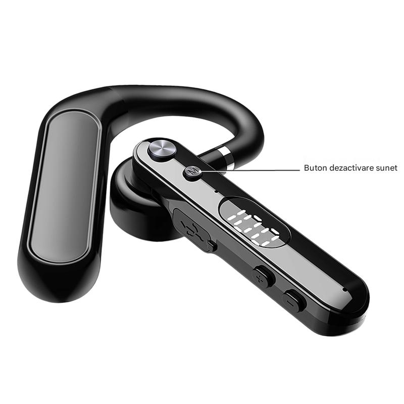 TV, Audio-Video si Foto - Portabile audio - Casti audio - Casca Bluetooth CerCip F10, Autonomie baterie 48 ore, Anulare zgomot AI, Multipoint, Afisare procent baterie - Infinity.ro