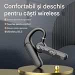 TV, Audio-Video si Foto - Portabile audio - Casti audio - Casca Bluetooth CerCip F10, Autonomie baterie 48 ore, Anulare zgomot AI, Multipoint, Afisare procent baterie - Infinity.ro