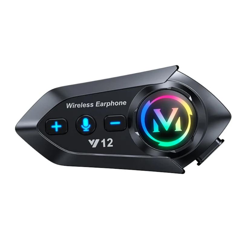 TV, Audio-Video si Foto - Portabile audio - Casti audio - Casca Bluetooth Moto Y12, Pentru Motocicleta, Autonomie 13 ore, Anulare Zgomot, Rezistenta la apa,Pentru un singur rider - Infinity.ro