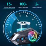 TV, Audio-Video si Foto - Portabile audio - Casti audio - Casca Bluetooth Moto Y12, Pentru Motocicleta, Autonomie 13 ore, Anulare Zgomot, Rezistenta la apa,Pentru un singur rider - Infinity.ro