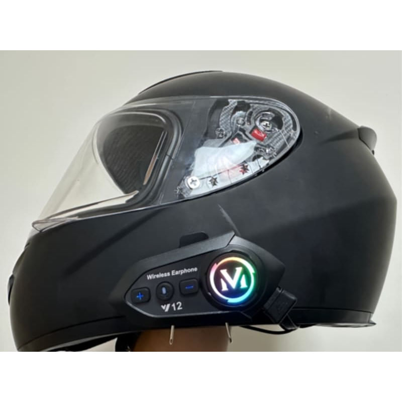 TV, Audio-Video si Foto - Portabile audio - Casti audio - Casca Bluetooth Moto Y12, Pentru Motocicleta, Autonomie 13 ore, Anulare Zgomot, Rezistenta la apa,Pentru un singur rider - Infinity.ro