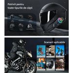 TV, Audio-Video si Foto - Portabile audio - Casti audio - Casca Bluetooth Moto Y12, Pentru Motocicleta, Autonomie 13 ore, Anulare Zgomot, Rezistenta la apa,Pentru un singur rider - Infinity.ro