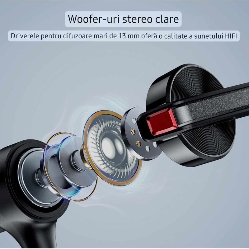 TV, Audio-Video si Foto - Portabile audio - Casti audio - Casca Bluetooth New Bee M51, Baterie 60 ore, Cu carcasa, Doua microfoane, Reducere zgomot DSP, 2 Metode de incarcare - Infinity.ro