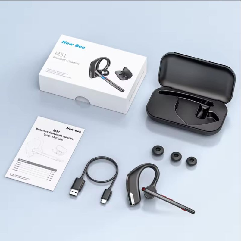 TV, Audio-Video si Foto - Portabile audio - Casti audio - Casca Bluetooth New Bee M51, Baterie 60 ore, Cu carcasa, Doua microfoane, Reducere zgomot DSP, 2 Metode de incarcare - Infinity.ro
