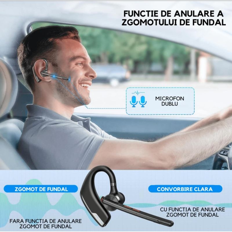 TV, Audio-Video si Foto - Portabile audio - Casti audio - Casca Bluetooth New Bee M51, Baterie 60 ore, Cu carcasa, Doua microfoane, Reducere zgomot DSP, 2 Metode de incarcare - Infinity.ro
