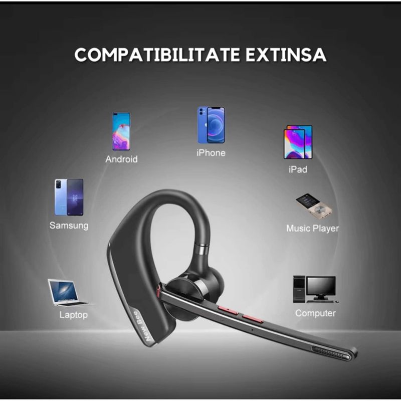 TV, Audio-Video si Foto - Portabile audio - Casti audio - Casca Bluetooth New Bee M51, Baterie 60 ore, Cu carcasa, Doua microfoane, Reducere zgomot DSP, 2 Metode de incarcare - Infinity.ro