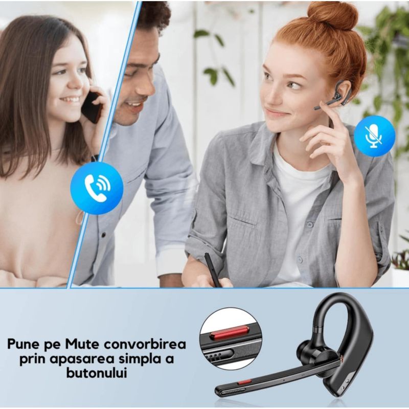 TV, Audio-Video si Foto - Portabile audio - Casti audio - Casca Bluetooth New Bee M51, Baterie 60 ore, Cu carcasa, Doua microfoane, Reducere zgomot DSP, 2 Metode de incarcare - Infinity.ro