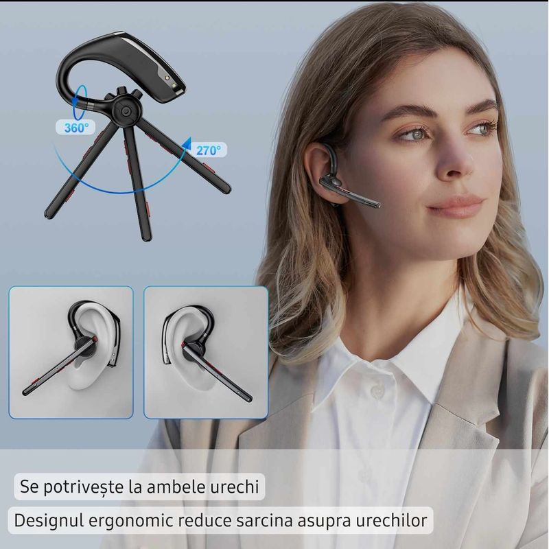 TV, Audio-Video si Foto - Portabile audio - Casti audio - Casca Bluetooth New Bee M51, Baterie 60 ore, Cu carcasa, Doua microfoane, Reducere zgomot DSP, 2 Metode de incarcare - Infinity.ro