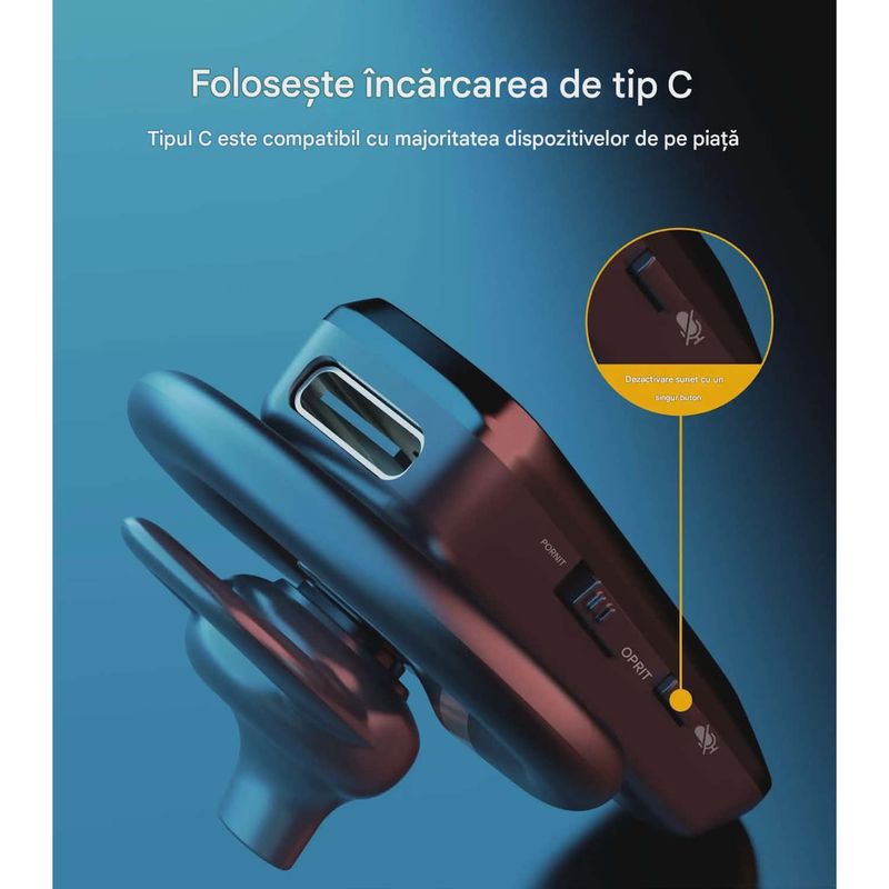 TV, Audio-Video si Foto - Portabile audio - Casti audio - Casca Bluetooth CerCip K30, Autonomie baterie 16 ore, Anulare zgomot, Oprire microfon, Multipoint - Infinity.ro