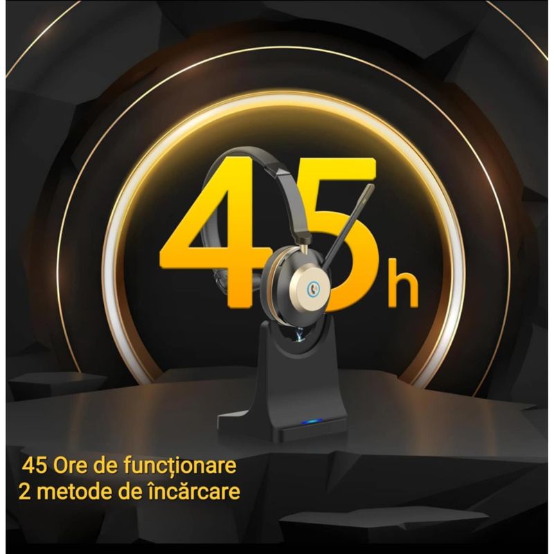 TV, Audio-Video si Foto - Portabile audio - Casti audio - Casca Call Center BT881, Statie de incarcare, Baterie 45 ore, Anulare zgomot, Multipoint - Infinity.ro
