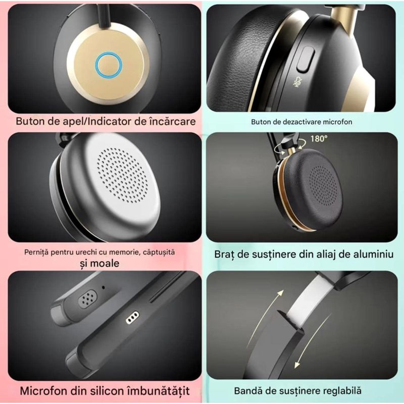 TV, Audio-Video si Foto - Portabile audio - Casti audio - Casca Call Center BT881, Statie de incarcare, Baterie 45 ore, Anulare zgomot, Multipoint - Infinity.ro