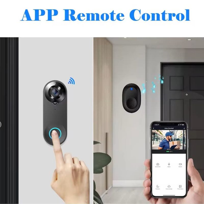 Casa si Gradina - Electrice - Smart Home - Control acces si accesorii - Sonerie Wireless, HD 1080P, Wi-fi, Unghi larg de 166 grade, Aplicatie, Senzor detectie miscare - Infinity.ro