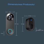 Casa si Gradina - Electrice - Smart Home - Control acces si accesorii - Sonerie Wireless, HD 1080P, Wi-fi, Unghi larg de 166 grade, Aplicatie, Senzor detectie miscare - Infinity.ro