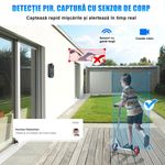 Casa si Gradina - Electrice - Smart Home - Control acces si accesorii - Sonerie Wireless, HD 1080P, Wi-fi, Unghi larg de 166 grade, Aplicatie, Senzor detectie miscare - Infinity.ro