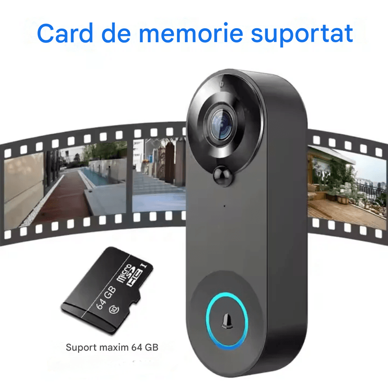 Casa si Gradina - Electrice - Smart Home - Control acces si accesorii - Sonerie Wireless, HD 1080P, Wi-fi, Unghi larg de 166 grade, Aplicatie, Senzor detectie miscare - Infinity.ro