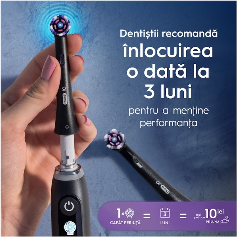Ingrijire personala si Cosmetice - Igiena dentara - Rezerve si accesorii - Rezerve periuta de dinti Oral-B iO Radiant White, compatibile doar cu seria iO, Negru, 4 buc - Infinity.ro