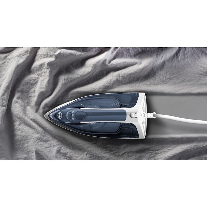 Electronice si Electrocasnice - Ingrijirea tesaturilor - Fiare de calcat - Fier de calcat Tefal Express Steam FV2837E0, 2400W, jet de abur 165 g/min, alb/ albastru - Infinity.ro