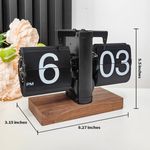 Casa si Gradina - Decoratiuni - Ceasuri - Ceas de birou retro flip mecanic, design vintage, baza din lemn de nuc, silentios, afisaj mare - Infinity.ro