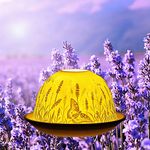 Casa si Gradina - Decoratiuni - Aromaterapie si lumanari - Suporturi lumanari - Suport lumanare din portelan, proiectie luminoasa 3D cu lavanda, decor elegant - Infinity.ro