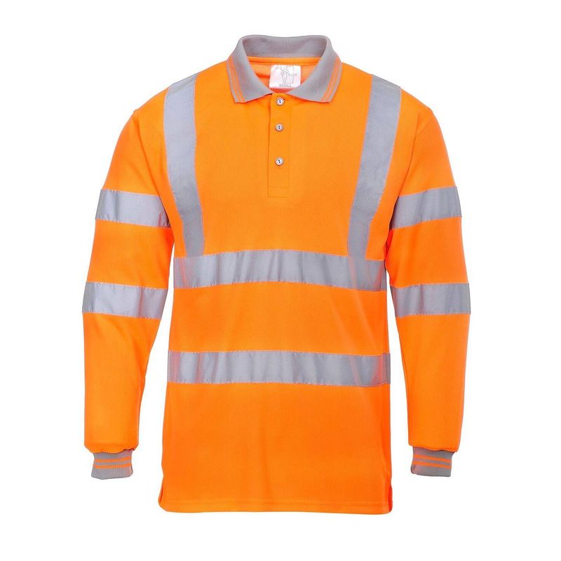 Casa si Gradina - Constructii - Echipamente de lucru - Imbracaminte protectia muncii - Tricou de protectie Polo HiVis cu maneci lungi Portwest- S277, portocaliu - XXXL - Infinity.ro