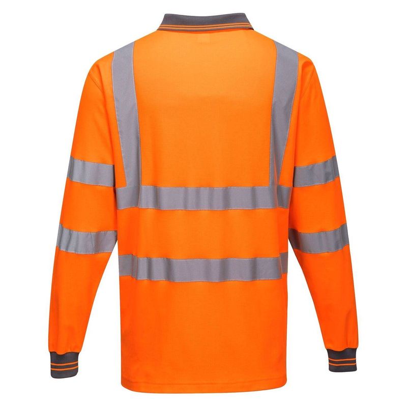 Casa si Gradina - Constructii - Echipamente de lucru - Imbracaminte protectia muncii - Tricou de protectie Polo Cotton Comfort cu Maneci Lungi HiVis Portwest-S271, portocaliu - XXL - Infinity.ro
