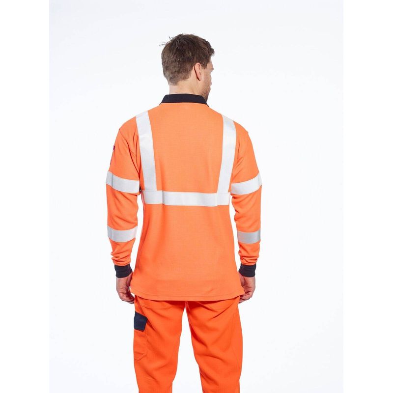 Casa si Gradina - Constructii - Echipamente de lucru - Imbracaminte protectia muncii - Tricou de protectie Polo Ignifug, FR76, RIS PORTWEST, portocaliu - L - Infinity.ro