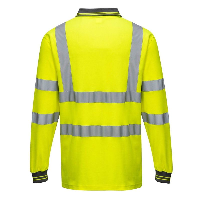 Casa si Gradina - Constructii - Echipamente de lucru - Imbracaminte protectia muncii - Tricou de protectie Polo Cotton Comfort cu Maneci Lungi HiVis Portwest-S271, galben - L - Infinity.ro