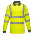 Casa si Gradina - Constructii - Echipamente de lucru - Imbracaminte protectia muncii - Tricou de protectie Polo Cotton Comfort cu Maneci Lungi HiVis Portwest-S271, galben - L - Infinity.ro