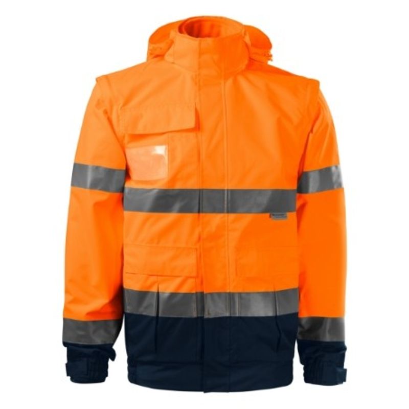 Fashion, accesorii si bijuterii - Barbati - Imbracaminte - Jachete si geci barbati - Jacheta unisex, HV Guard 4 in 1 5V2, Malfini Portocaliu 4XL - Infinity.ro