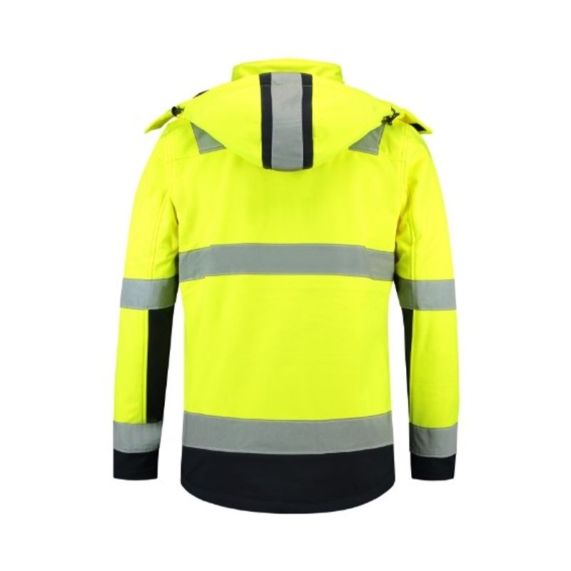 Fashion, accesorii si bijuterii - Barbati - Imbracaminte - Jachete si geci barbati - Jacheta softshell unisex, Bi-color EN ISO 20471 Softshell T52, Malfini, galben - 2XL - Infinity.ro