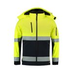 Fashion, accesorii si bijuterii - Barbati - Imbracaminte - Jachete si geci barbati - Jacheta softshell unisex, Bi-color EN ISO 20471 Softshell T52, Malfini, galben - 2XL - Infinity.ro
