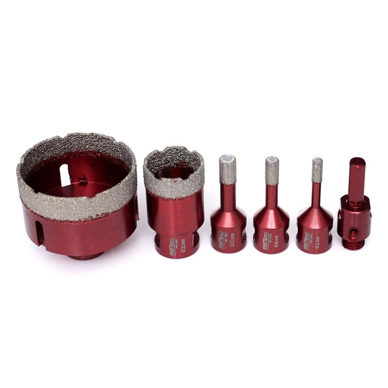 Casa si Gradina - Constructii - Scule electrice si accesorii - Seturi si accesorii pentru gaurit si insurubat - Set carote diamantate, beton, Kraft&Dele, 6 piese, KD11219 - Infinity.ro