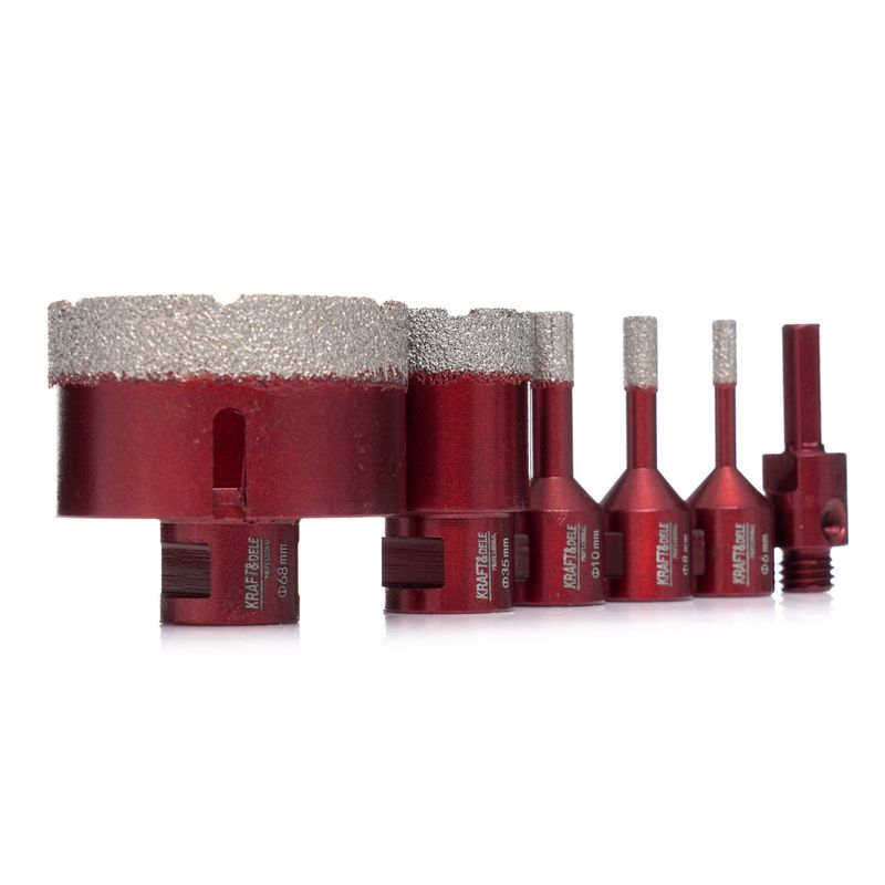 Casa si Gradina - Constructii - Scule electrice si accesorii - Seturi si accesorii pentru gaurit si insurubat - Set carote diamantate, beton, Kraft&Dele, 6 piese, KD11219 - Infinity.ro