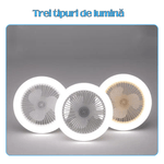 Electronice si Electrocasnice - Climatizare si sisteme de incalzire - Aparate racire aer - Ventilatoare - Ventilator de tavan cu iluminare LED , Multifunctional, Lampa 21W, 3 Culori ale Luminii, Alb - Infinity.ro