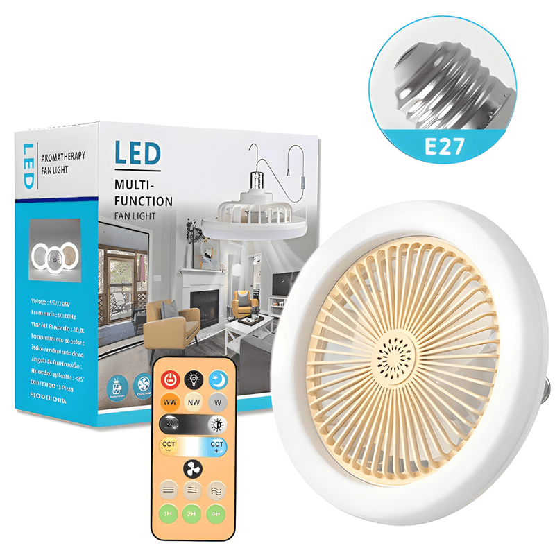 Electronice si Electrocasnice - Climatizare si sisteme de incalzire - Aparate racire aer - Ventilatoare - Ventilator de tavan cu iluminare LED , Multifunctional, Lampa 21W, 3 Culori ale Luminii, Alb - Infinity.ro