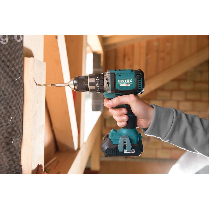 Casa si Gradina - Constructii - Scule electrice si accesorii - Masini de gaurit si insurubat - Masina de gaurit cu impact fara perii, EXTOL, 8791802, 20V, 2000mAh - Infinity.ro