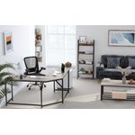 Casa si Gradina - Mobilier - Mese si birouri - Birouri - Birou de colt in forma L, cadru metalic, stil industrial, 149x149x76 cm, gri stejar - Infinity.ro