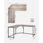Casa si Gradina - Mobilier - Mese si birouri - Birouri - Birou de colt in forma L, cadru metalic, stil industrial, 149x149x76 cm, gri stejar - Infinity.ro