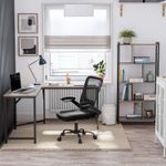 Casa si Gradina - Mobilier - Mese si birouri - Birouri - Birou de colt in forma L, cadru metalic, stil industrial, 149x149x76 cm, gri stejar - Infinity.ro