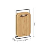 Casa si Gradina - Mobilier - Seturi de mobilier - Seturi bucatarie - Set 4 platouri tapas 5Five din bambus cu suport metalic, 15x7x27 cm, natur - Infinity.ro