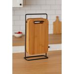 Casa si Gradina - Mobilier - Seturi de mobilier - Seturi bucatarie - Set 4 platouri tapas 5Five din bambus cu suport metalic, 15x7x27 cm, natur - Infinity.ro