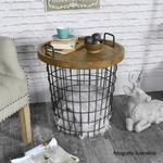 Casa si Gradina - Mobilier - Mese si birouri - Masute de cafea - Masuta auxiliara, model natural/negru, NANDO - Infinity.ro