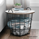 Casa si Gradina - Mobilier - Mese si birouri - Masute de cafea - Masuta auxiliara, model natural/negru, NANDO - Infinity.ro
