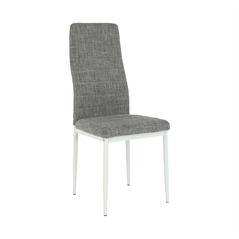 Casa si Gradina - Mobilier - Scaune si fotolii - Scaune - Scaun, textil gri deschis/metal alb, COLETA NOVA - Infinity.ro